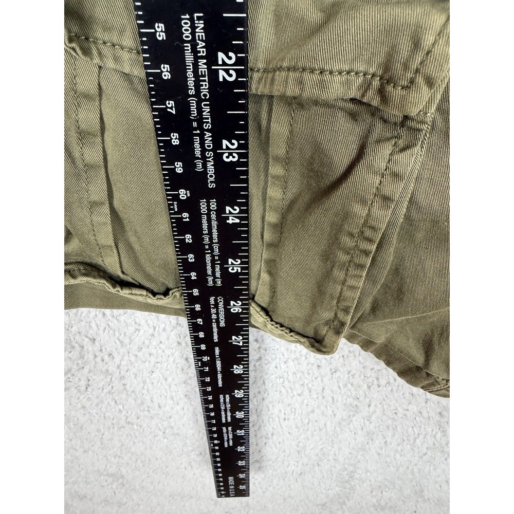 GUESS Womens Studded Military Jacket Olive Green Utility Cargo Size M - Picture 6 of 9